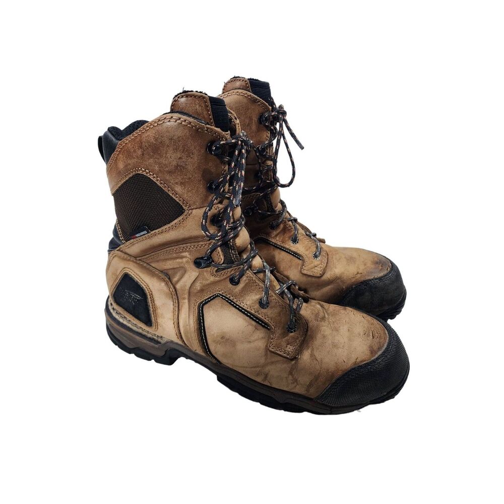Red Wing‎ ASTM F2413-11 Size 11.5 Waterproof Steel Toe Vibram Sole Boots Brown